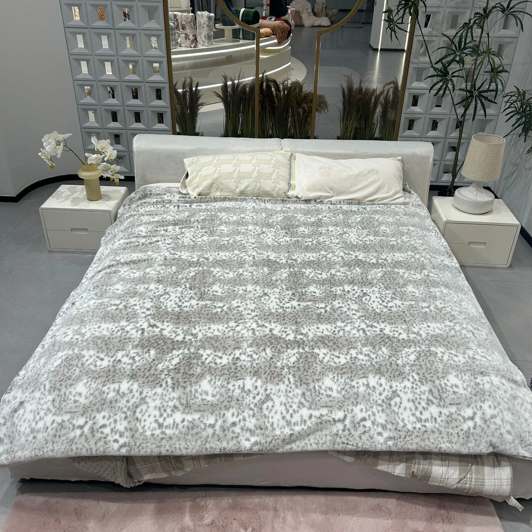 【富婆兔毛系列】高货奶豹200*230兔毛被套w-bh022