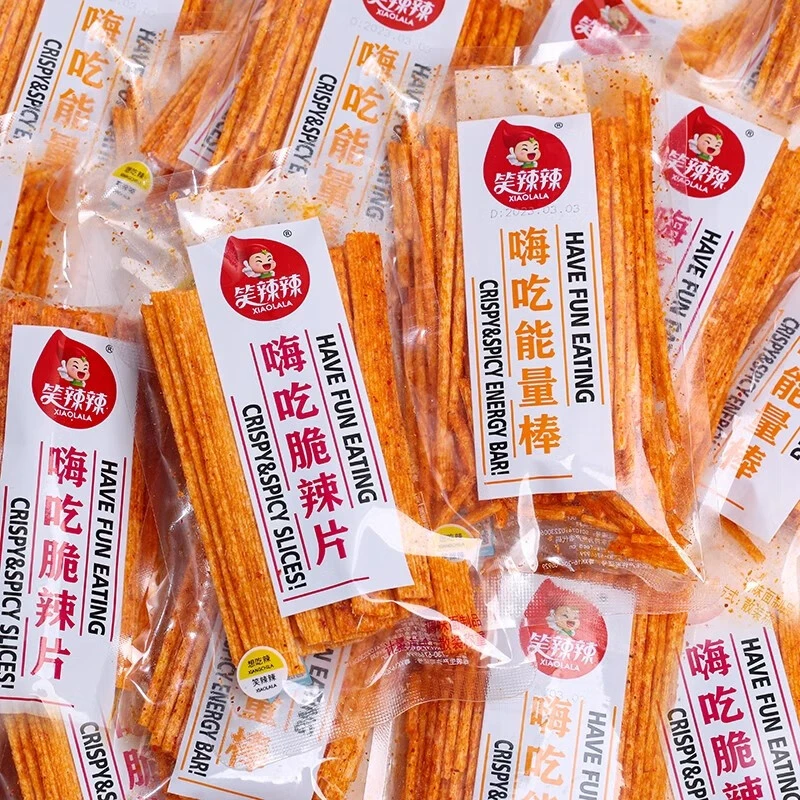 笑辣辣嗨吃脆辣片棒回味怀旧食品抖音湖南干辣条麻辣爽口解馋零食