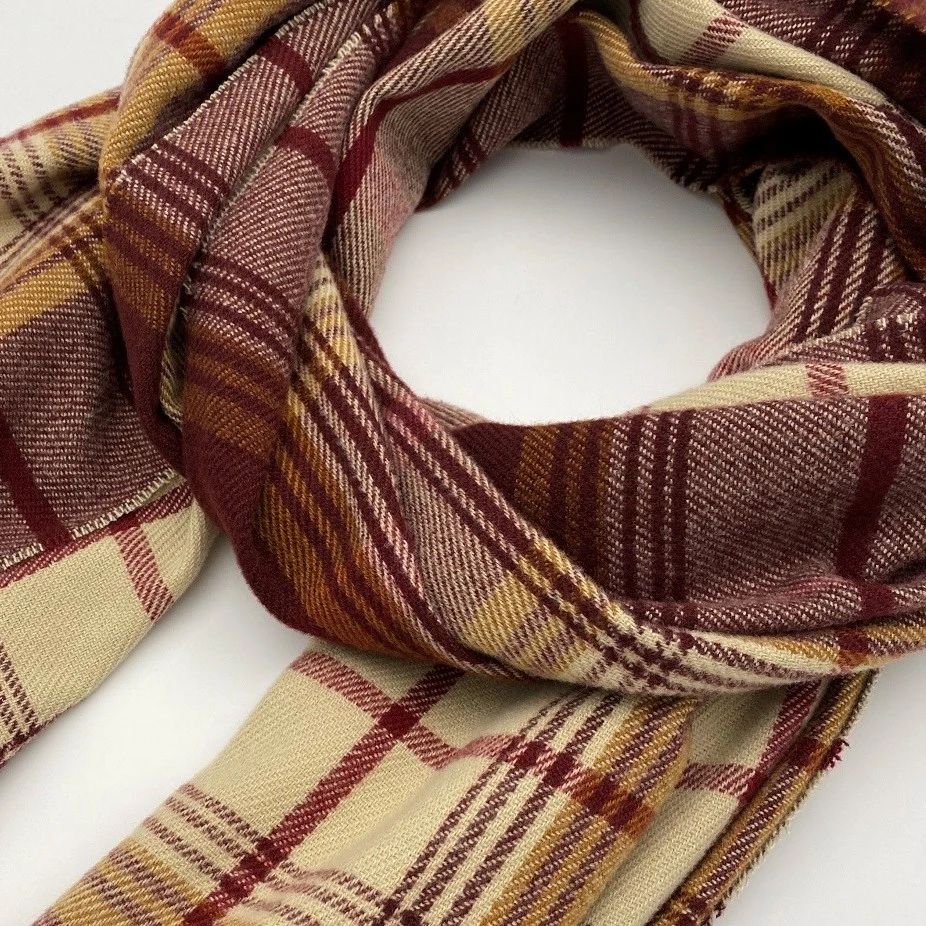 娜三月【大宝推荐】小青复古浪漫落晖红格大披肩高端格子围巾XY