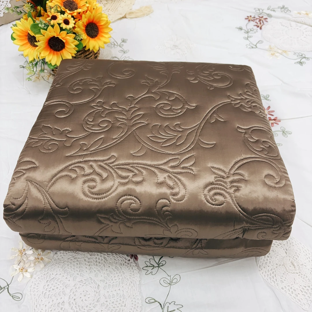 M643 咖色真丝毯230*240cm