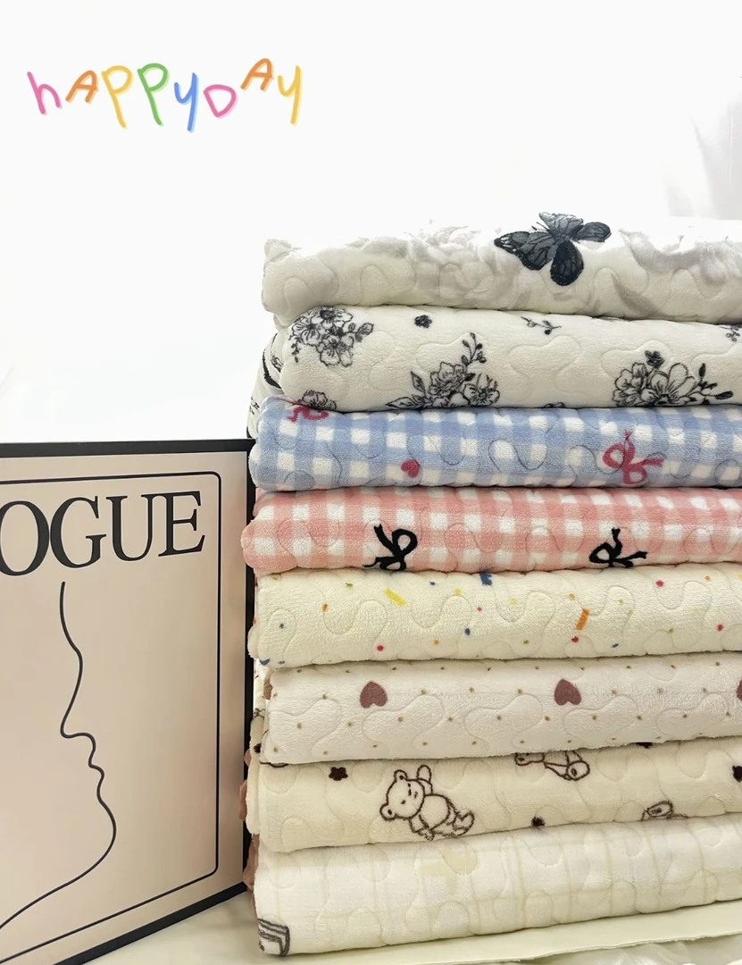 （新号浮力）2024新款牛奶绒宝宝绒四季床盖绗缝不跑床