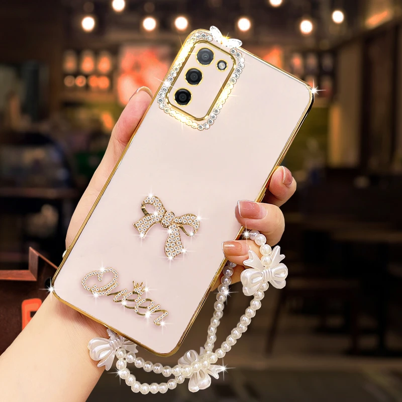 OPPO A56手机壳镶钻蝴蝶结 PFVM10镜头全包边时尚女款 防摔保护套