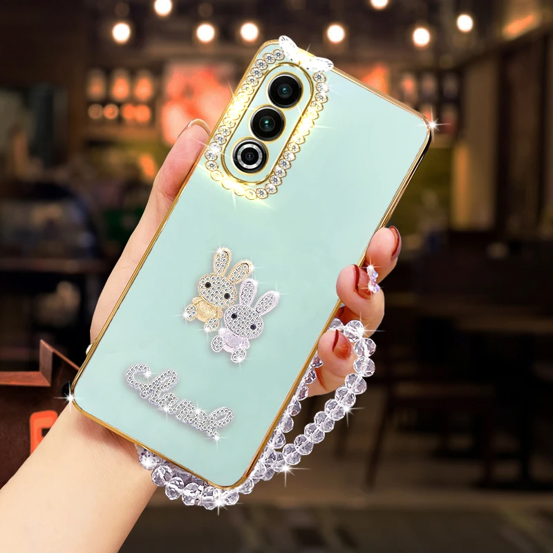 魅族20手机壳 镶钻金银兔镜头全包边电镀 个性时尚女款防摔保护套