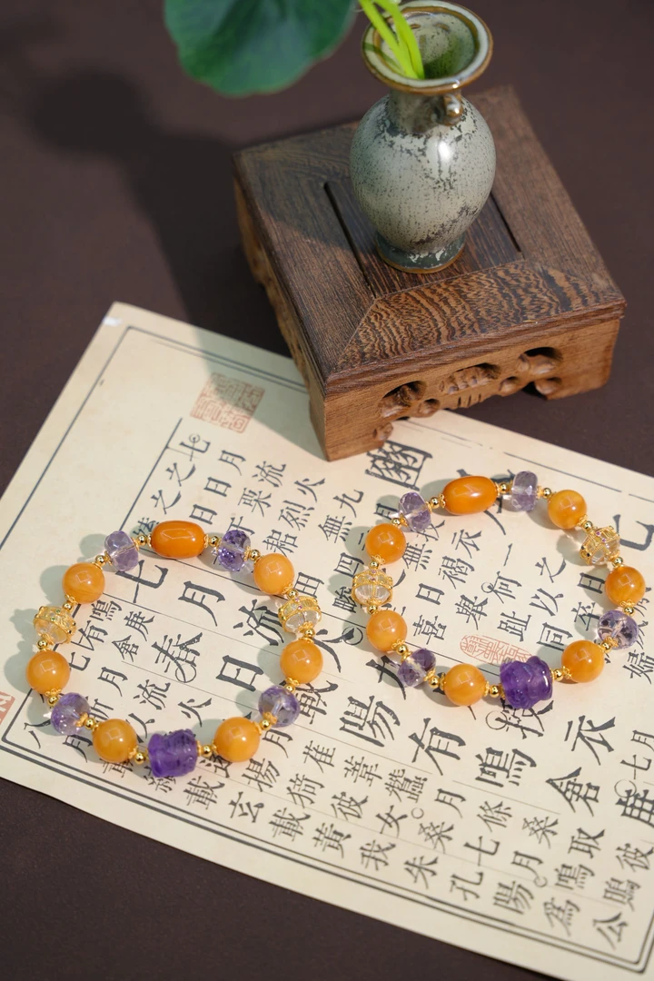 老蜡圆珠diy大鹏鸟水晶手串JWR10174903多样性发一件