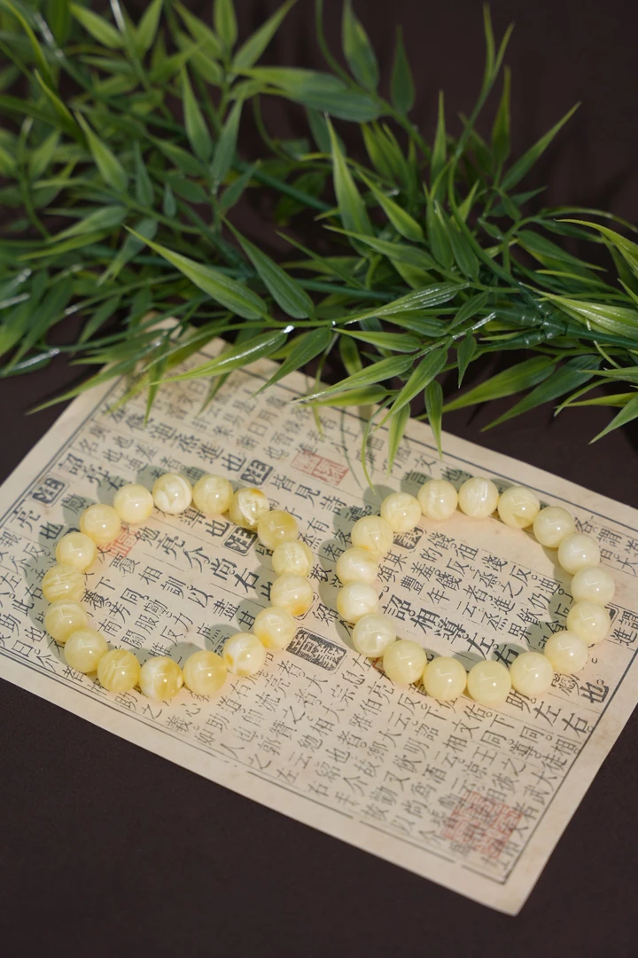 10-13mm白花蜡圆珠手串素串多样性发一件