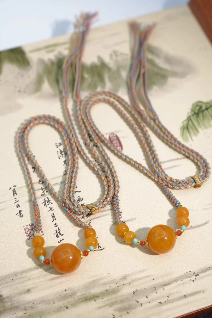 老蜡圆珠编绳吊坠JZF7407402多样性发一件