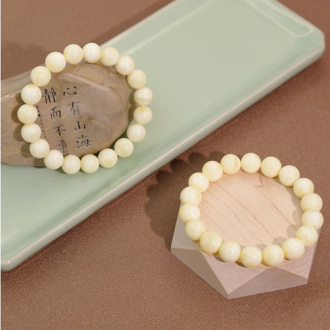 10+云端瓷白蜡圆珠手串多样性发一件气质百搭-YB11079902