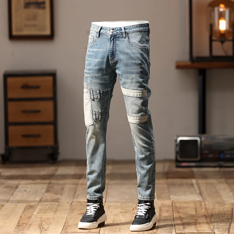 2025春季新款高端时尚男士牛仔裤子薄款百搭个性男款修身小直筒潮