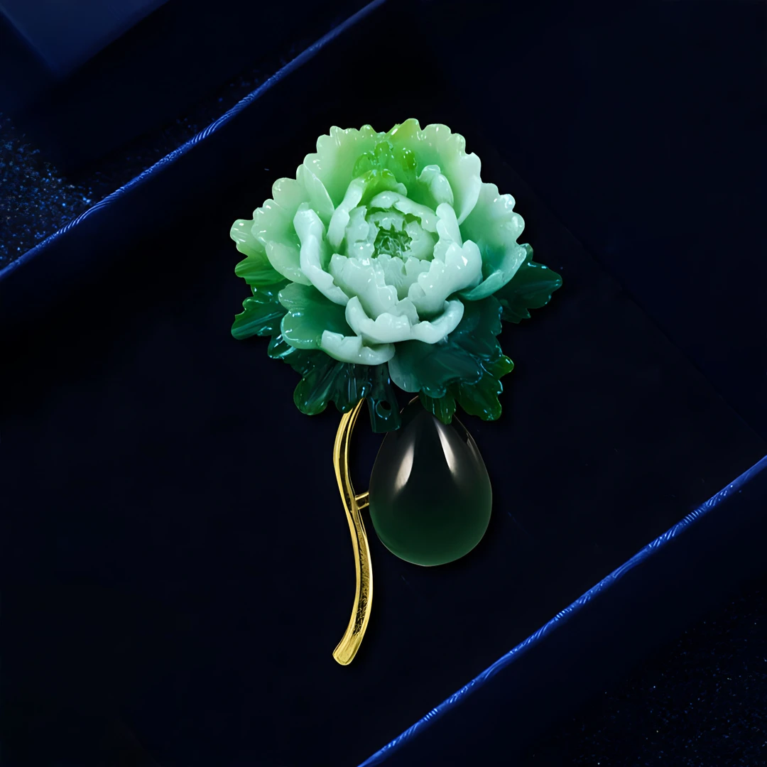 新款祥云牡丹胸针高档百搭富贵衣饰别针创意西服胸花配饰新中式