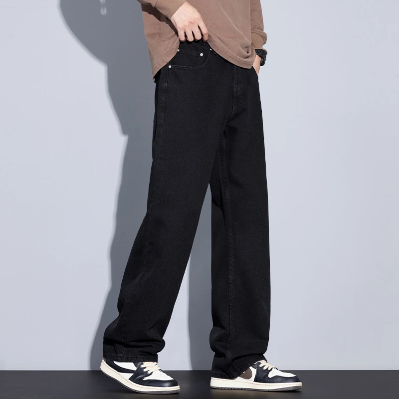 Kuvine加绒百搭宽松直筒牛仔裤男士男款牛仔裤男士男款直筒牛仔裤