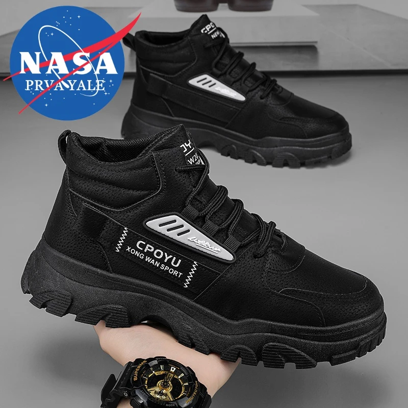 NASA联名夏季马丁靴男潮流高帮英伦风厚底工装靴男士耐磨劳保潮鞋