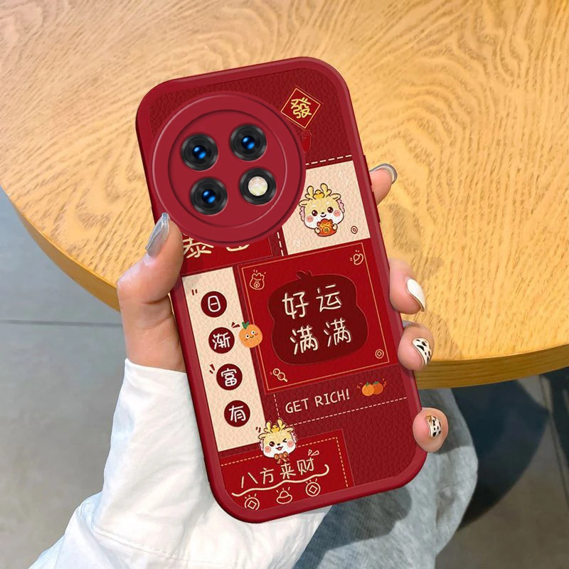 适用一加ace2手机壳小羊皮小龙人平安喜乐女生新款镜头全包防摔保