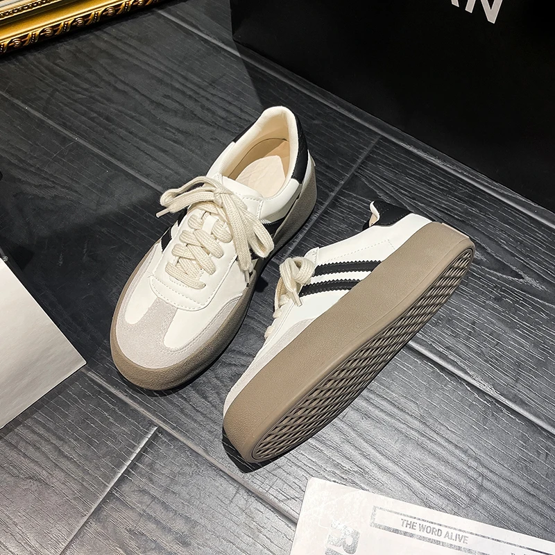 【陈子因手工定制】系带厚底德训鞋百搭休闲板鞋运动鞋新款小白鞋