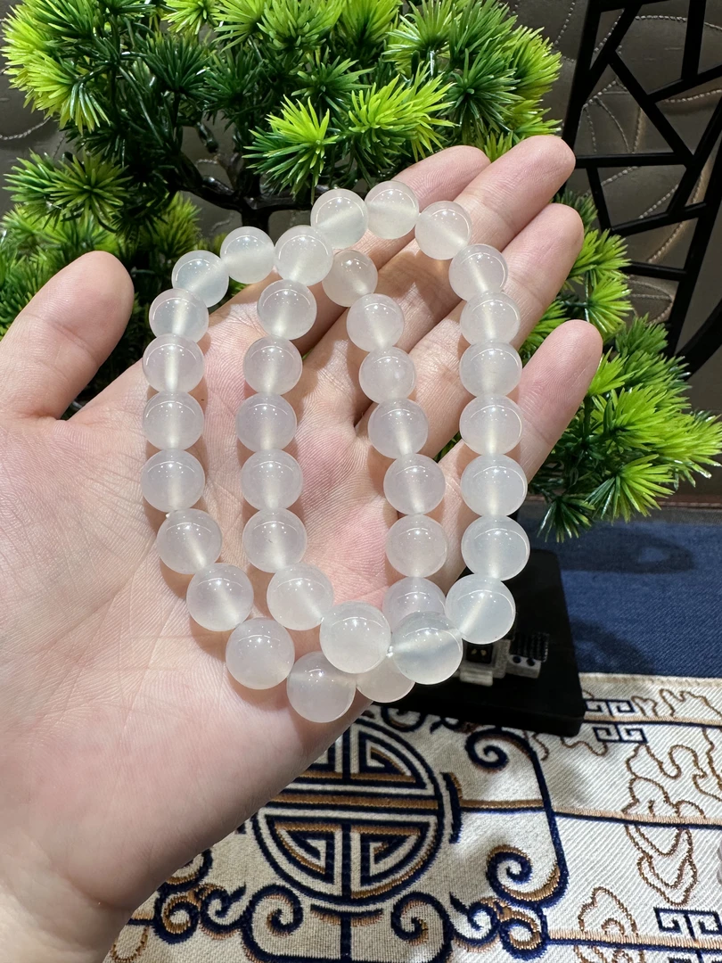 （新人必拍）纯天然玛瑙白月光女款玛瑙玉髓手链 卡10卡8多样性发货