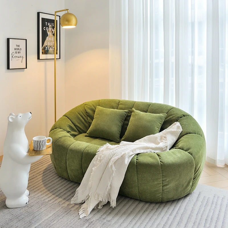 真逗北欧双人沙发椅小户型网红卧室休闲小客厅南瓜懒人沙发ins风