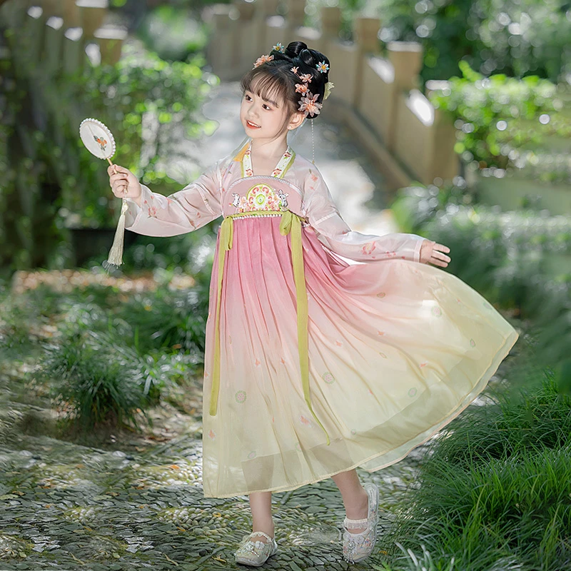 【小月兔】女童汉服连衣裙中国风小女孩襦裙演出服春秋古风仙气飘逸