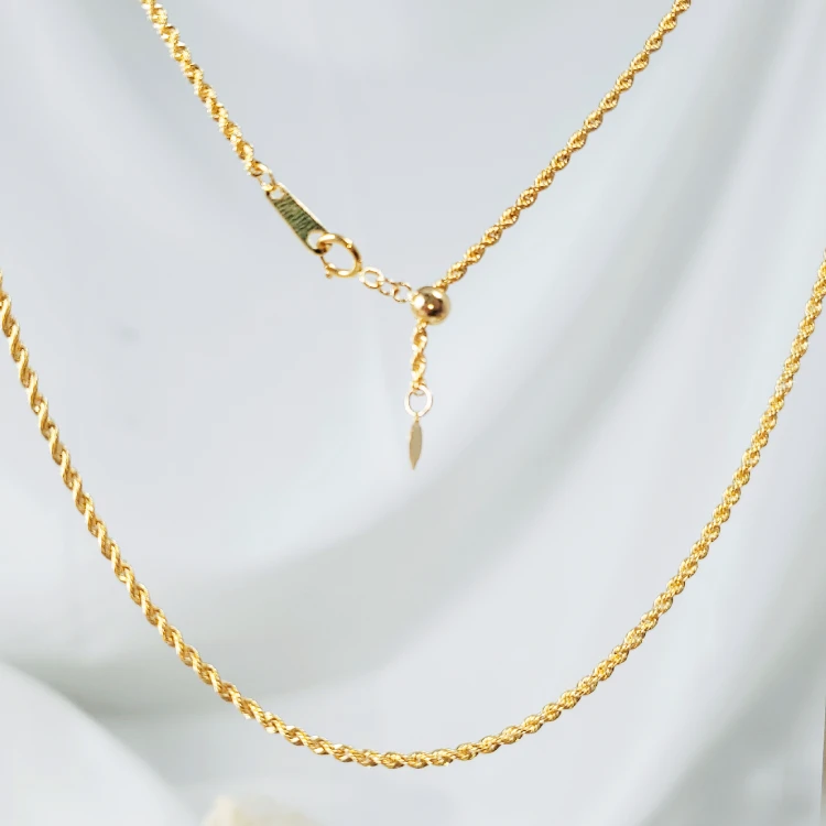 18K金麻花链项链 可抽拉调节 60CM G2108