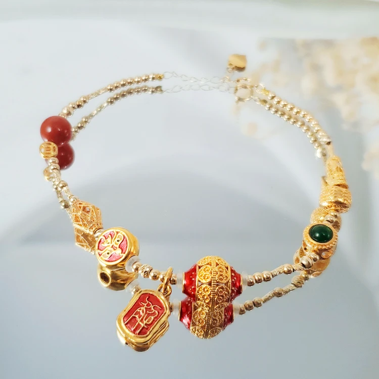 18K金烧蓝太太牌多宝手链 G5833