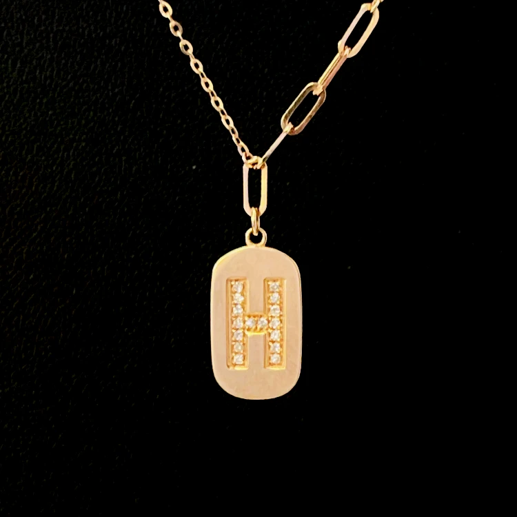 Z1003   钻石18K金H套链