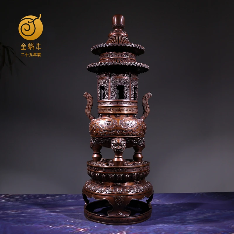 金蜗牛9#故宫宝鼎炉紫铜铜器居家玄关办公室书房摆件礼品铜工艺品