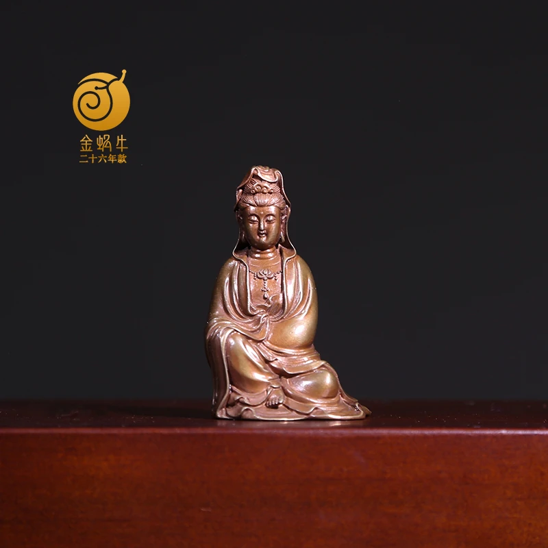 金蜗牛5#石叟观音 紫铜摆件工艺精美经典禅意奉铸造手工国风艺术