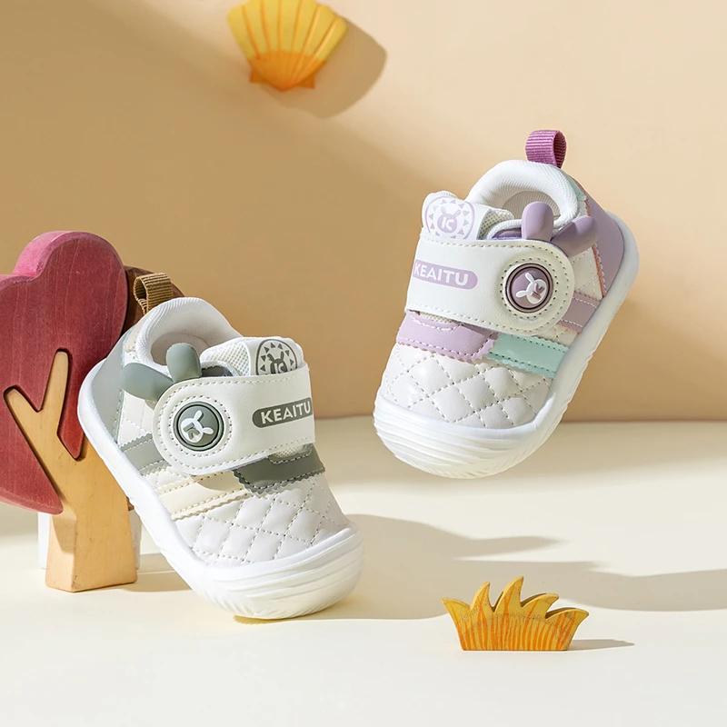 宝宝秋季新款皮面学步鞋小童防滑鞋婴幼儿鞋软底机能鞋透气鞋子