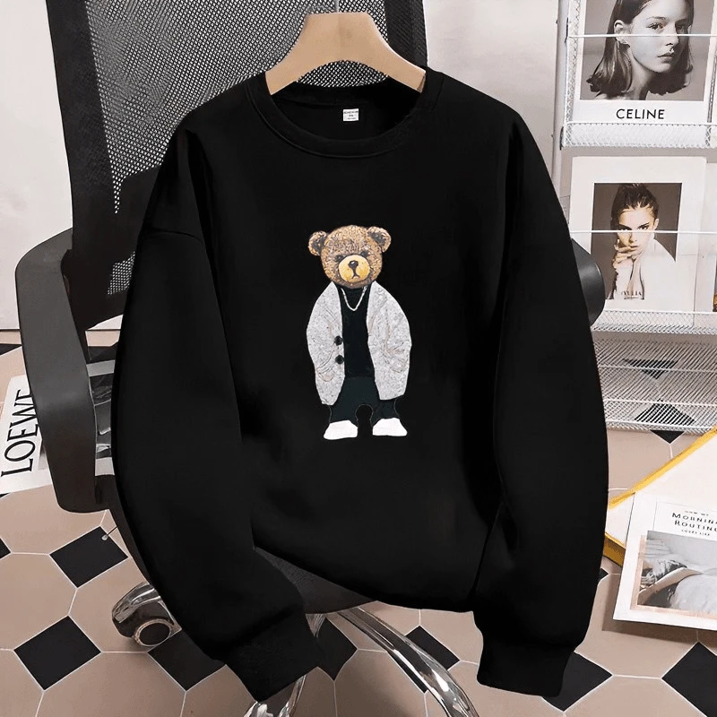 仓石一树潮牌圆领卫衣男款春秋冬季加绒情侣装上衣服百搭长袖体恤