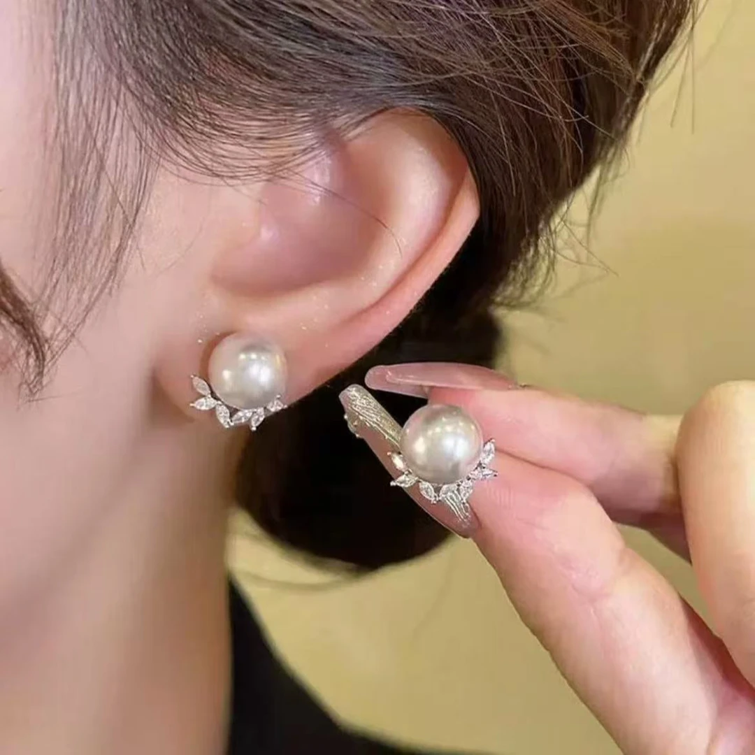 铜合金耳饰 925银针 耳饰  气质轻奢曼塔玫瑰经典百搭珠珠耳钉