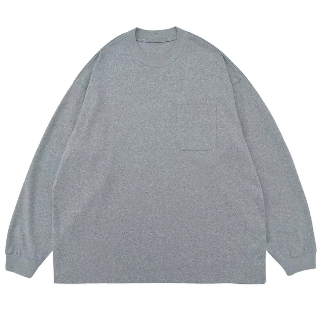 潮牌长袖T恤男女春秋季美式重磅宽松圆领情侣