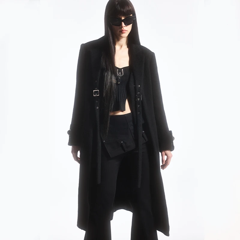 Auuuu/uhot 气质轻奢重工中长款设计感大衣UWFW5W294