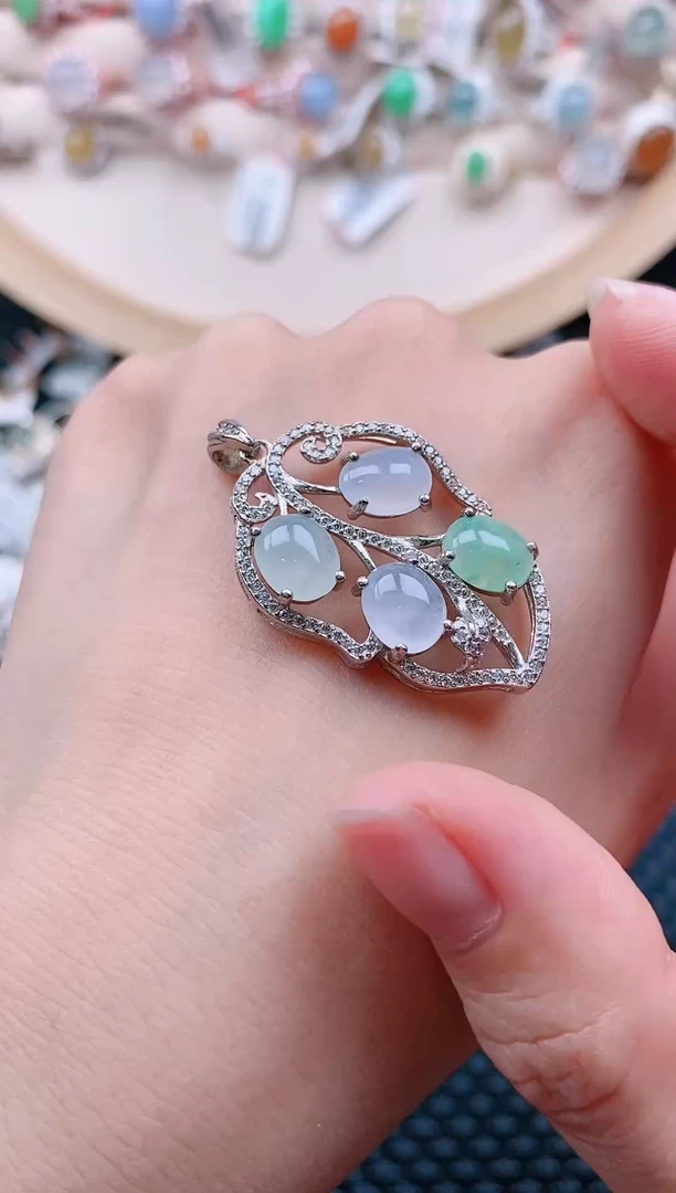 【闪购商品】翡翠戒指银S925镶嵌天然A货翡翠