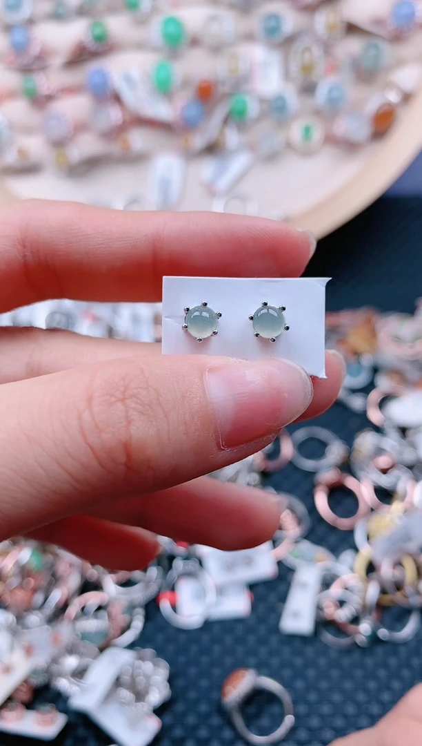 【闪购商品】翡翠戒指银S925镶嵌天然A货翡翠