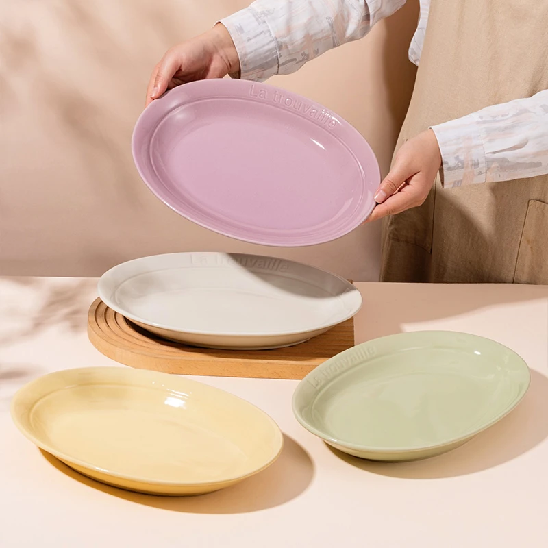 珐彩陶瓷鱼盘家用盘子菜盘2025新款网红高颜值蒸鱼餐盘专用单个