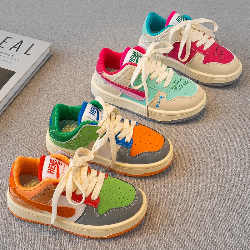 6518秋季新款鸳鸯儿童软底低帮轻便中大童男童时尚板鞋