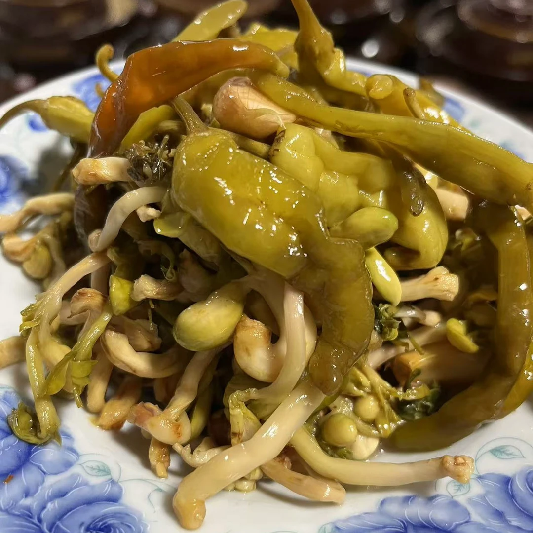 腌花生芽湖北麻城特产手工腌制花生苗酸辣脆爽下饭菜香菜萝卜丝