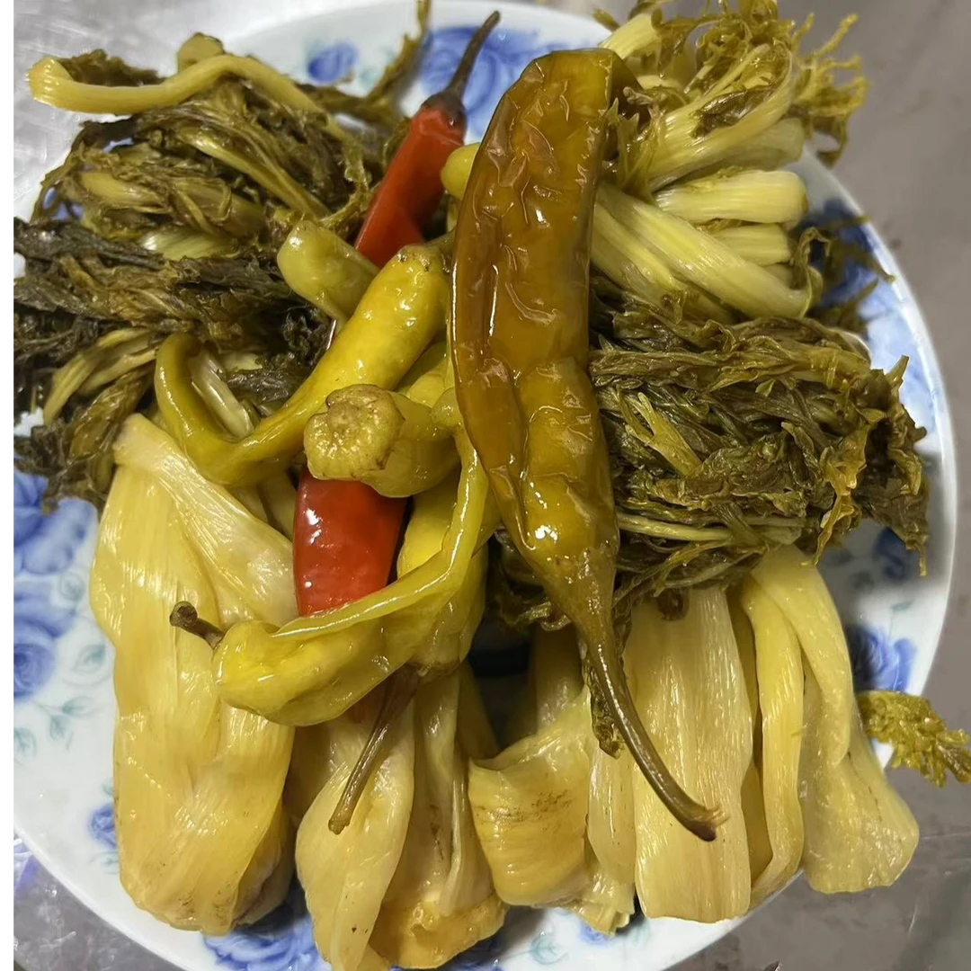 腌白菜腌菜湖北麻城特产农家手工制作盐产品雪里红咸菜500克包邮