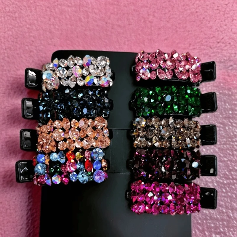 韩国轻奢施家立钻“繁星点点”网红边夹精致小鸭夹半圆刘海小顶夹