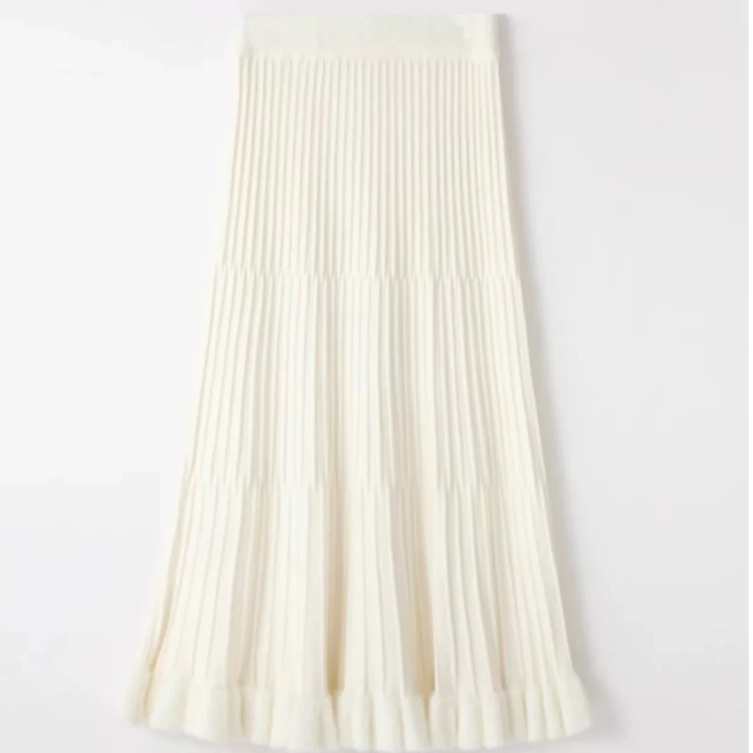 却听风 旗袍内搭衬裙加绒秋冬针织荷叶边半身裙防走光打底遮胯