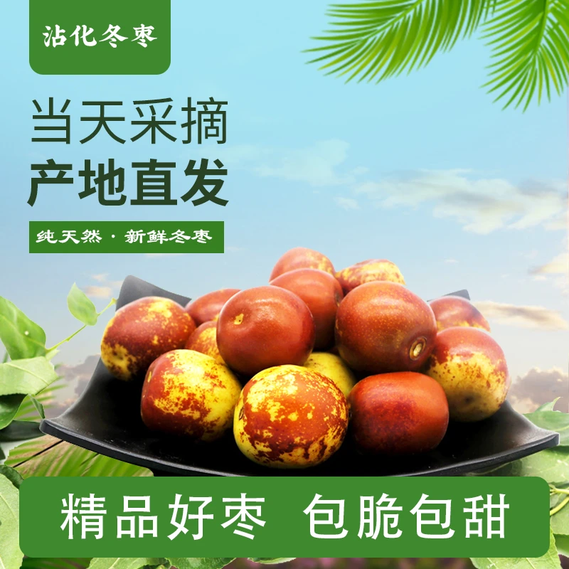 正宗山东沾化冰糖冬枣5斤，13g-20g。