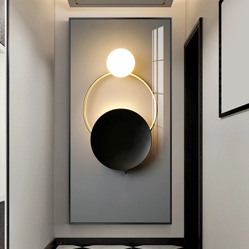 现代简约玄关装饰画走廊尽头壁画过道背景墙高档墙画轻奢竖版挂画