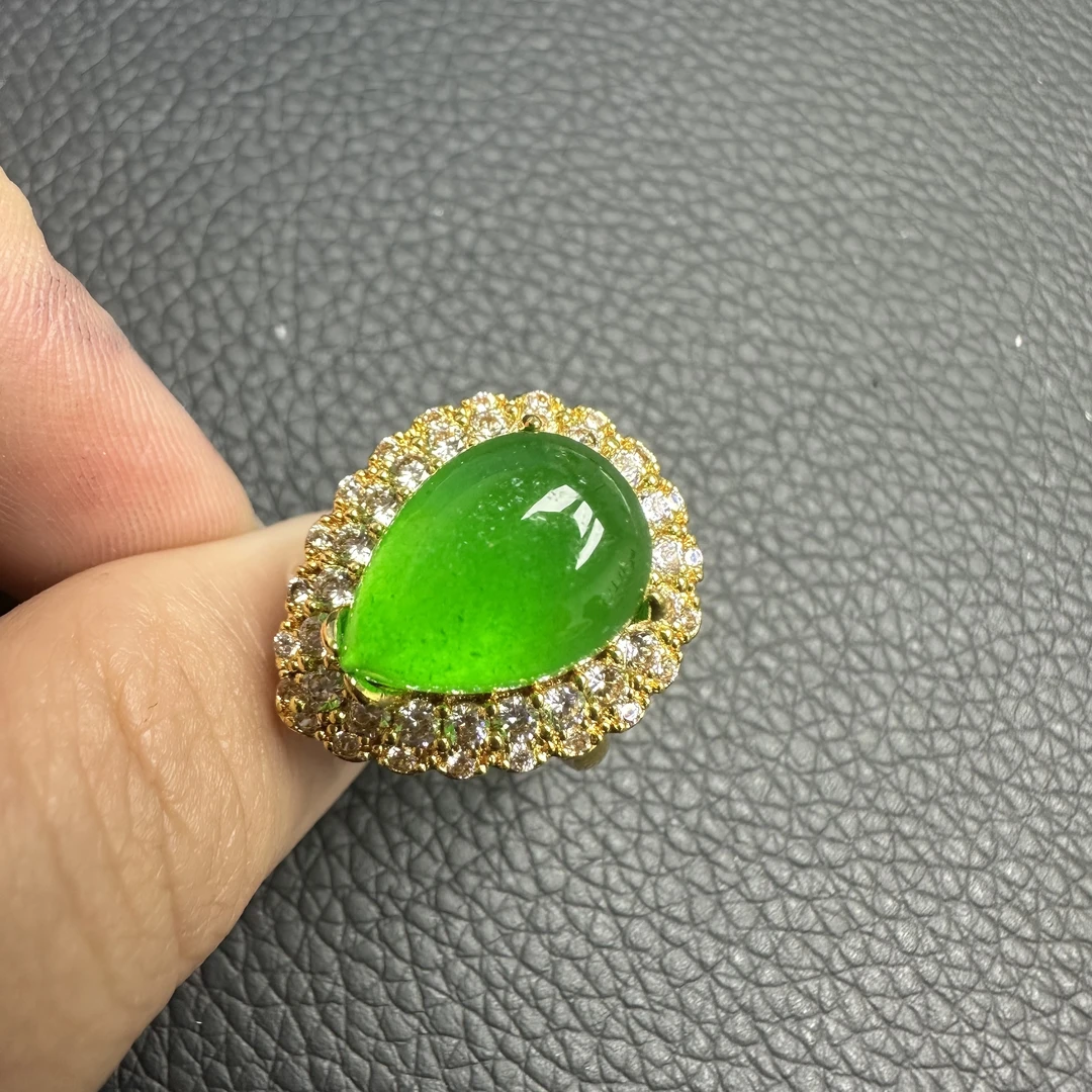 翡翠水滴款戒指（多样性发货）A222