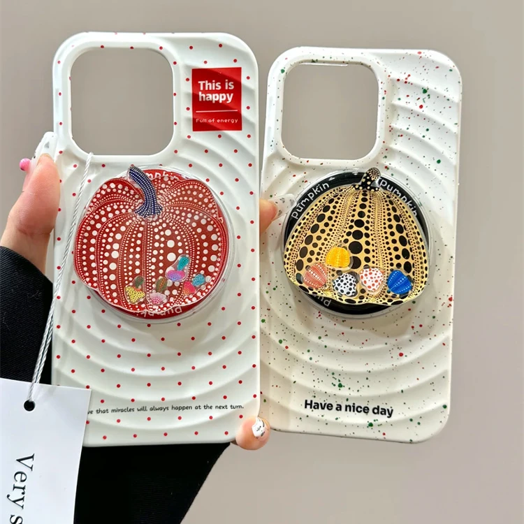 ins风日韩波漾泼墨适用苹果16promax手机壳15pro小众14磁吸支架13