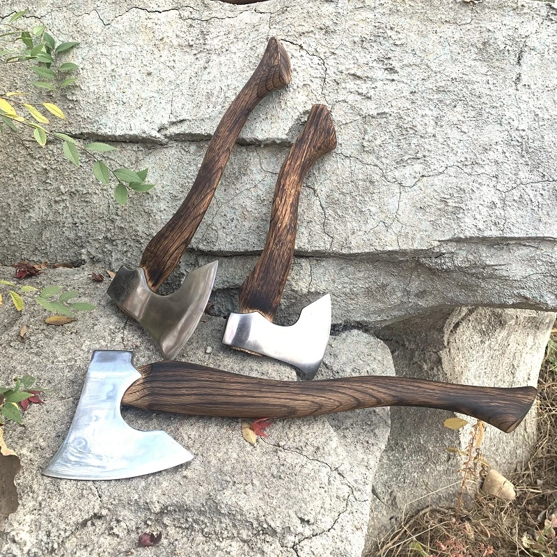 高颜值斧子新款户外露营镜面斧板斧55#钢锻打斧头营地劈柴砍树斧