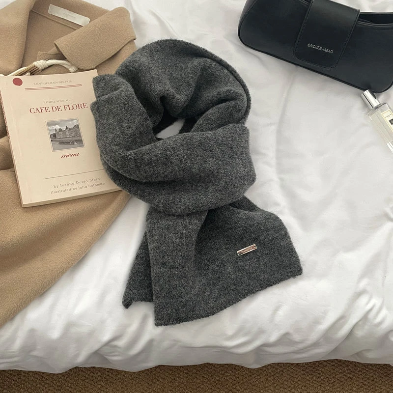 *轻奢风*高级感ins韩式东大门新款针织纯色情侣羊毛混纺毛线围巾