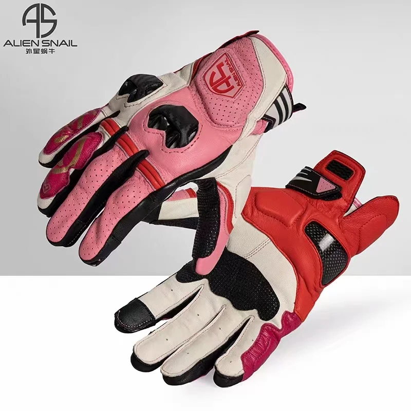 外星蜗牛新品P7摩托车骑行手套女四季防摔机车骑士装备男皮手套