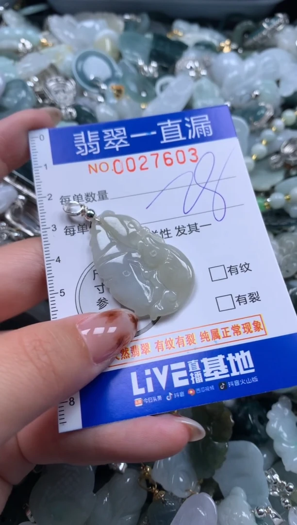 【闪购商品】翡翠颈饰未镶嵌配绳子27603