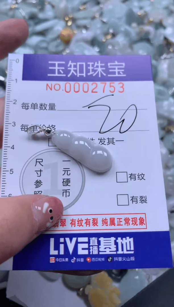 【闪购商品】翡翠颈饰未镶嵌2753配绳子