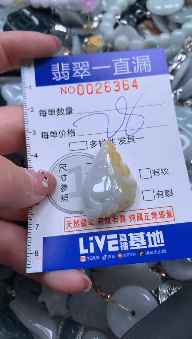 【闪购商品】翡翠颈饰未镶嵌26364配绳子