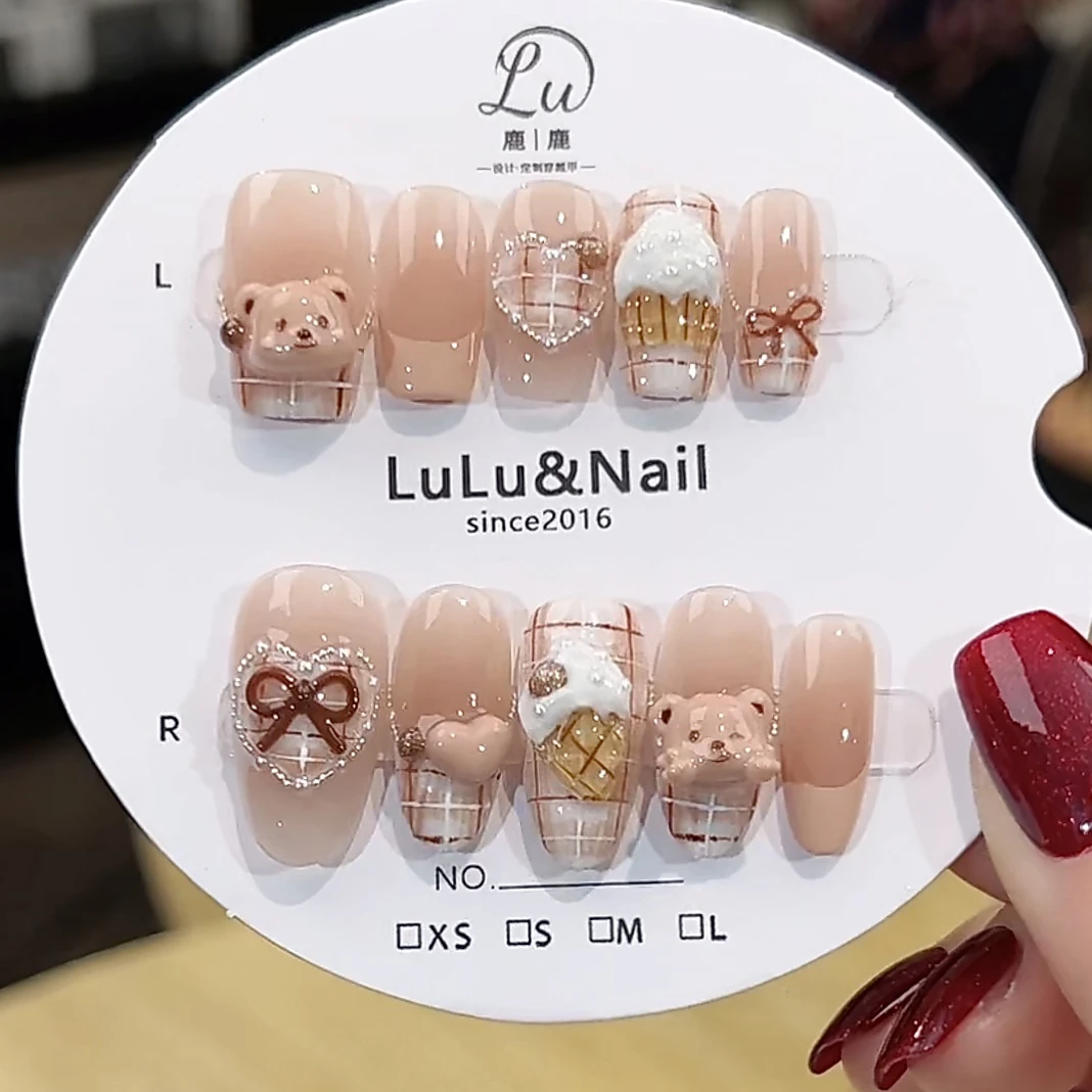 【维尼-孤品微瑕NO退换补】鹿鹿家-纯手工穿戴甲