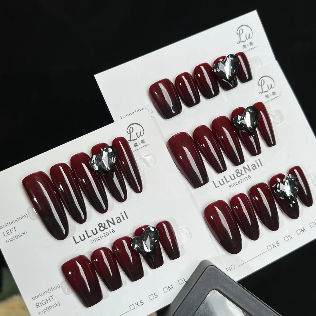 【黑桃皇后-施华-断码孤品NO退换补】鹿鹿家-纯手工穿戴甲